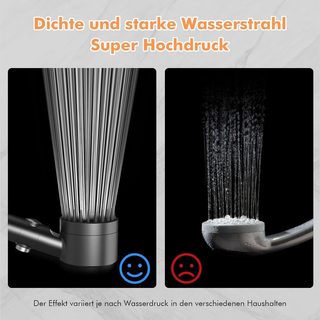 Duschkopf mit Filter Hochdruck Handbrause mit Filtration in Produktbild 5