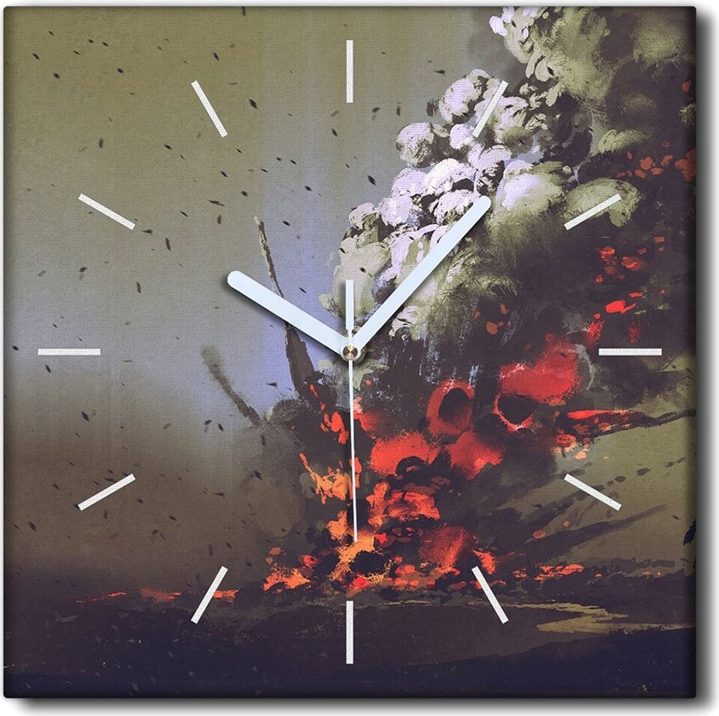 Coloray Uhr auf Leinwand 30x30 cm Wand Uhr Dekoration Wohnzimmer Segeltuch weiße Zeiger -Scifi Archive Arts.