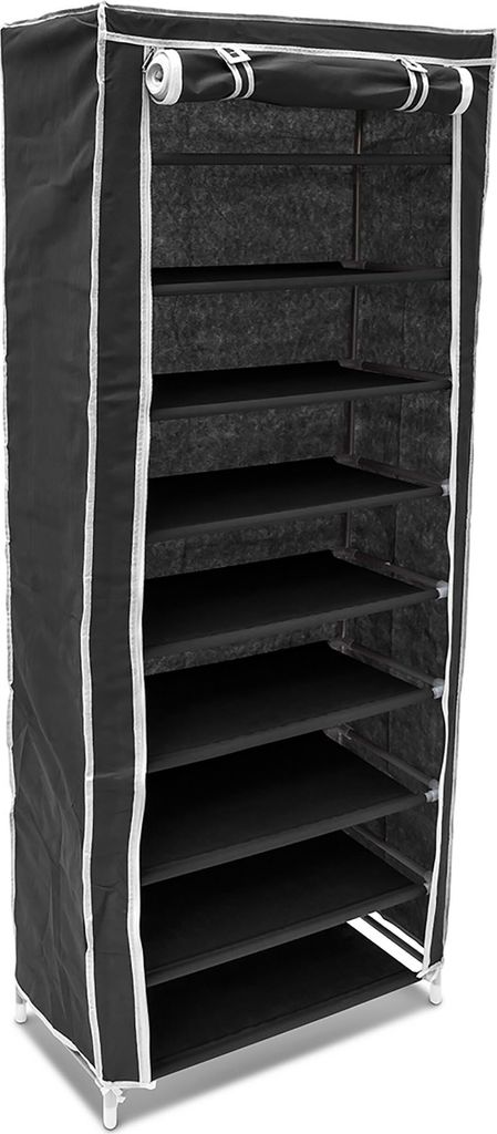 relaxdays Schuhschrank Stoffbezug 9 Ablagen Produktbild 1