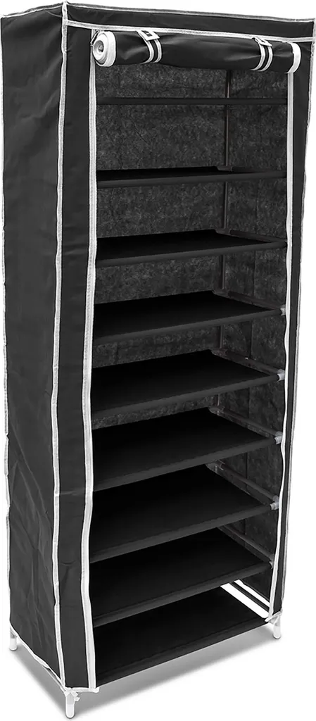Armoire à chaussures 9 niveaux en tissu noir Relaxdays - Lot de 2 XL