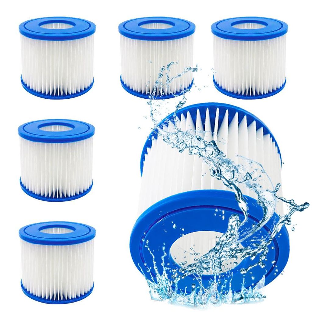 Poolfilter, Filter VI für Pool, Filterkartuschen, 6 Stück Ersatz Filterkartuschen, für Bestway Miami, Monaco Lay-Z-Spa, Vegas, Palm Springs