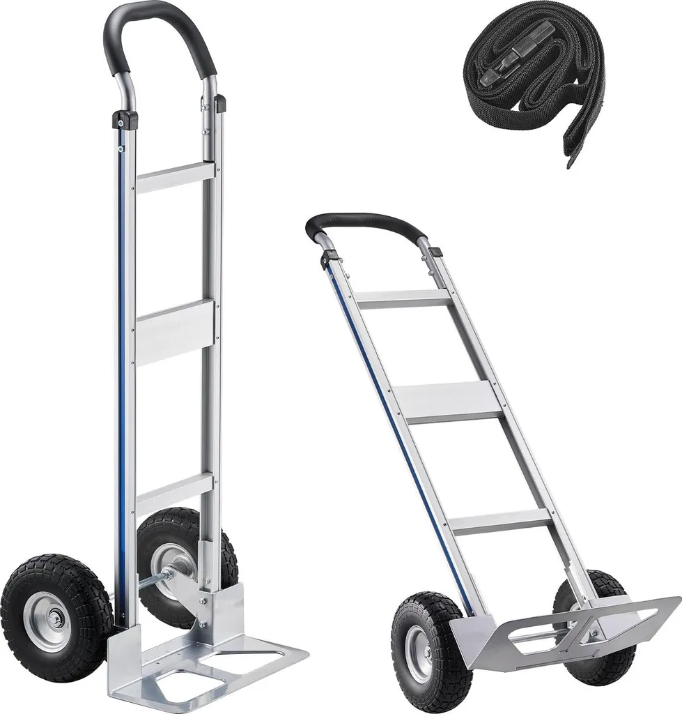 Transpalette manuel et diable en aluminium 227 kg pour déménagement