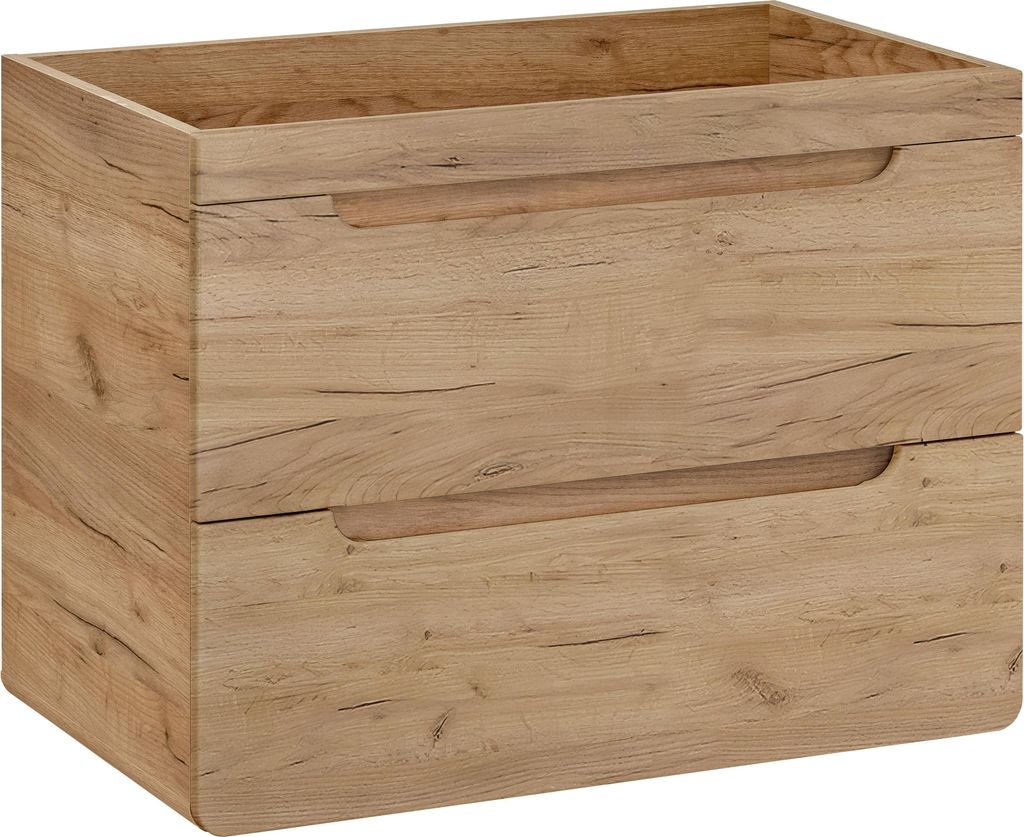 Badezimmerschrank Für Waschbecken 80 Cm Eiche Craft 2 Schubladen