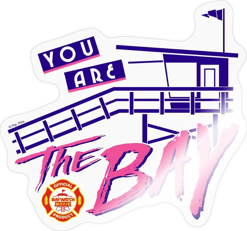 Spreadshirt Baywatch You Are The Bay Spruch Sticker Aufkleber, 10 x 10 cm, Transparent glänzend