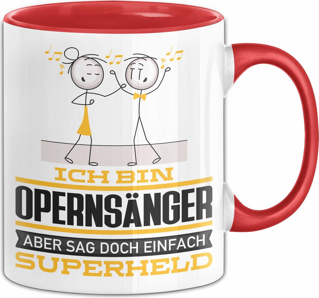 Opernsänger Geschenk Tasse Ich Bin Opernsänger Aber Sag Doch Einfach Superheld Lustige Geschenkdiee für Opernsänger Kaffee-Becher (Rot)
