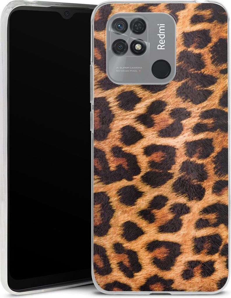 DeinDesign Slim Hülle für Xiaomi Redmi 10C Silikon Case Ultra Dünn Handyhülle Animalprint Fell Leopard