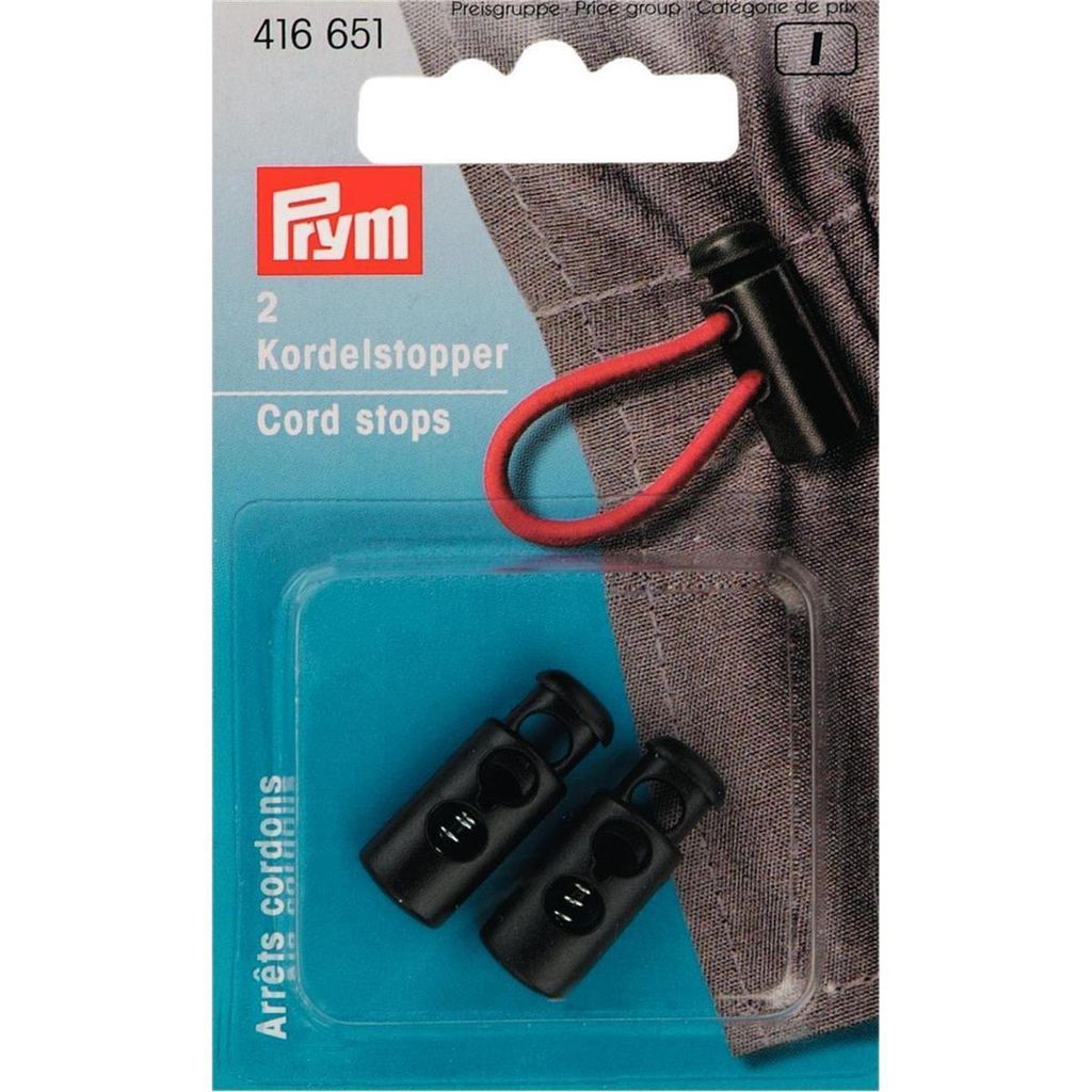 2-Loch Kordelstopper klein 23mm x 9 mm schwarz