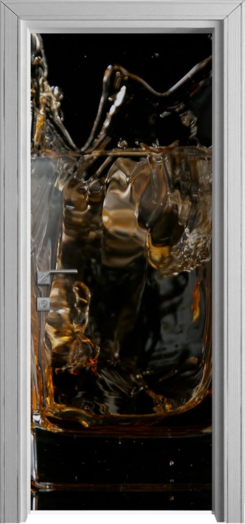 Tür Selbstklebende 80x210 cm Türfolie Türtapete Klebefolie - Whisky Glas