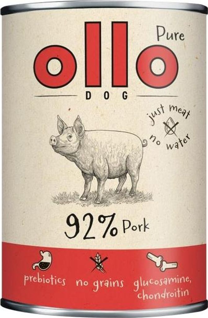OLLO Pure Pork - Nassfutter für Hunde - 850g