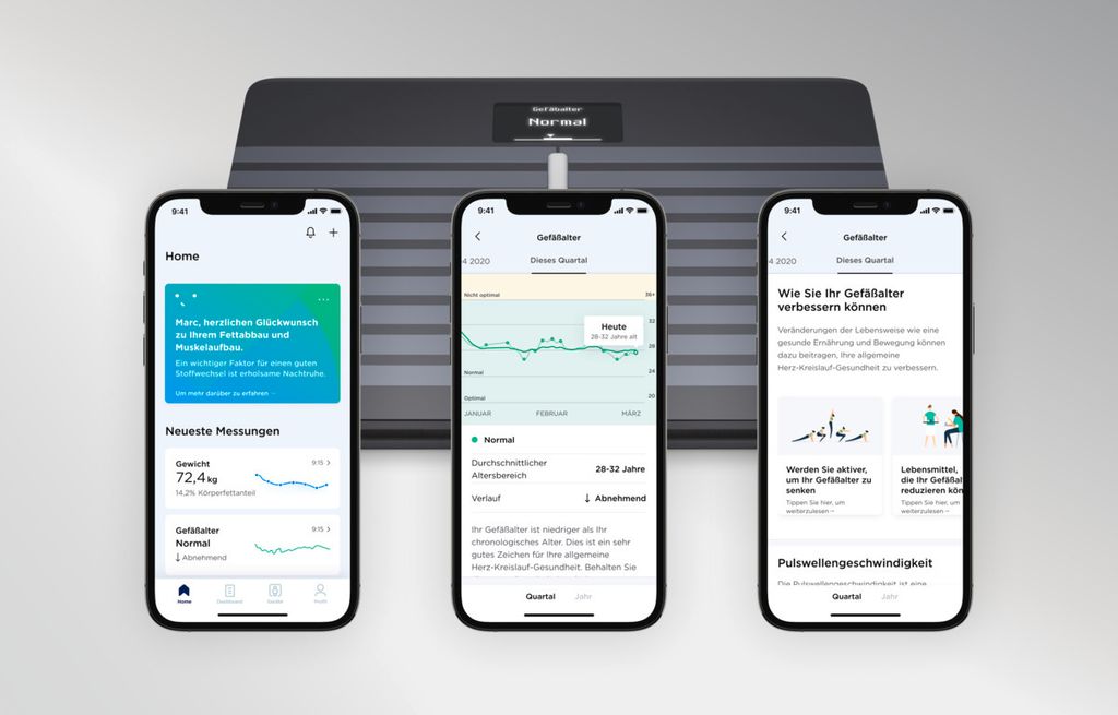 Withings Body Cardio WiFiWaage Anzeige Gesundheitszustands Produktbild 3