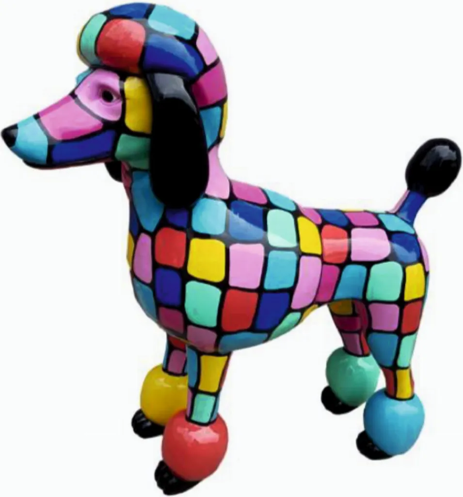 Statue Caniche 65cm Résistante UV et Intempéries - Déco Jardin Longue Durée