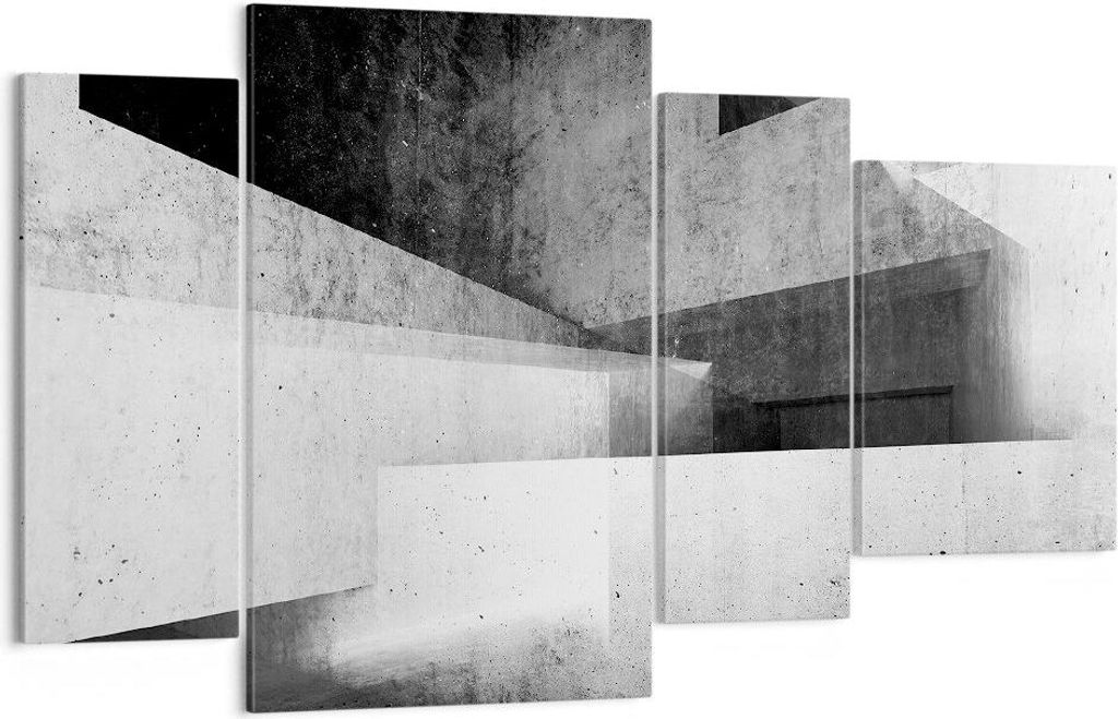 Bild auf Leinwand - Leinwandbild - 4 Teile - Dreidimensional Illusion optisch - 120x70cm - Wand Bild - Wanddeko - Wandbilder - Leinwanddruck - Bild...