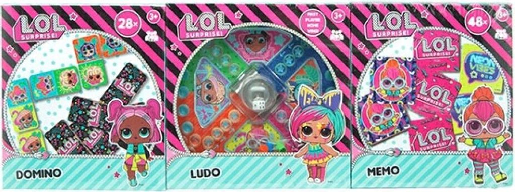 Toi Toys 51250A - L.O.L. Surprise - Memo/Ludo/ Domino, 3-er Set