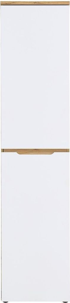 Büroschrank - 45 x 197 cm - 2 Türen - Mauvella Eiche Nachbildung - Weiß supermatt