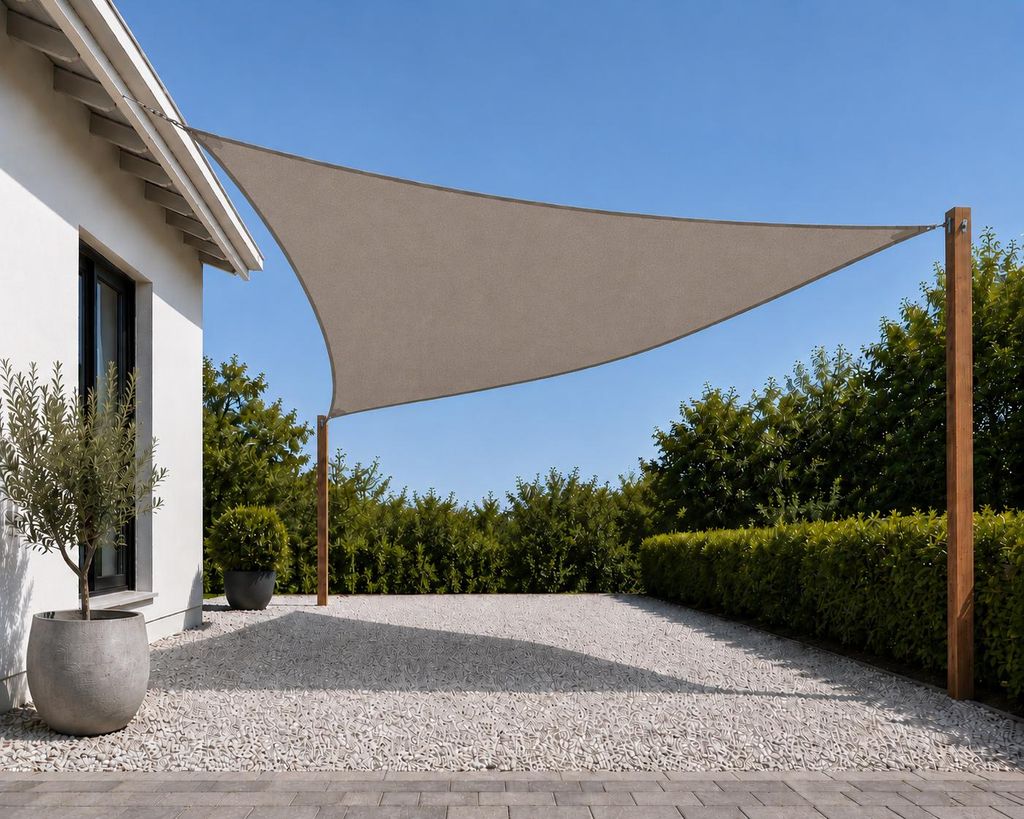 Heimtexland Sonnensegel Garten Terrasse Sonnenschutz Segel wetterfest Balkon Überdachung Typ935 Taupe 360x360 cm
