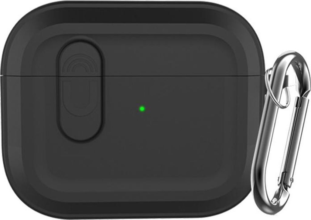 INF Bluetooth Earphone Schutzhülle kompatibel mit AirPods Pro 2 Silikon Magnetverschluss mit Schlüsselanhänger Schwarz