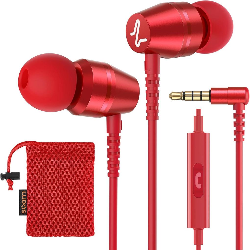 In-Ear Kopfhörer mit Kabel und Mikrofon, klarer Stereo-Sound, 3.5-mm-Anschluss, ergonomischer Sitz, ideal für Musik, Filme und Anrufe