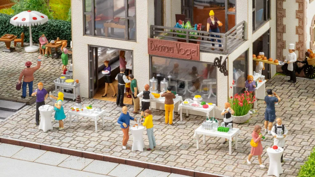 Figurines H0 Buffet pour Animer vos Wagons Restaurants et Fêtes