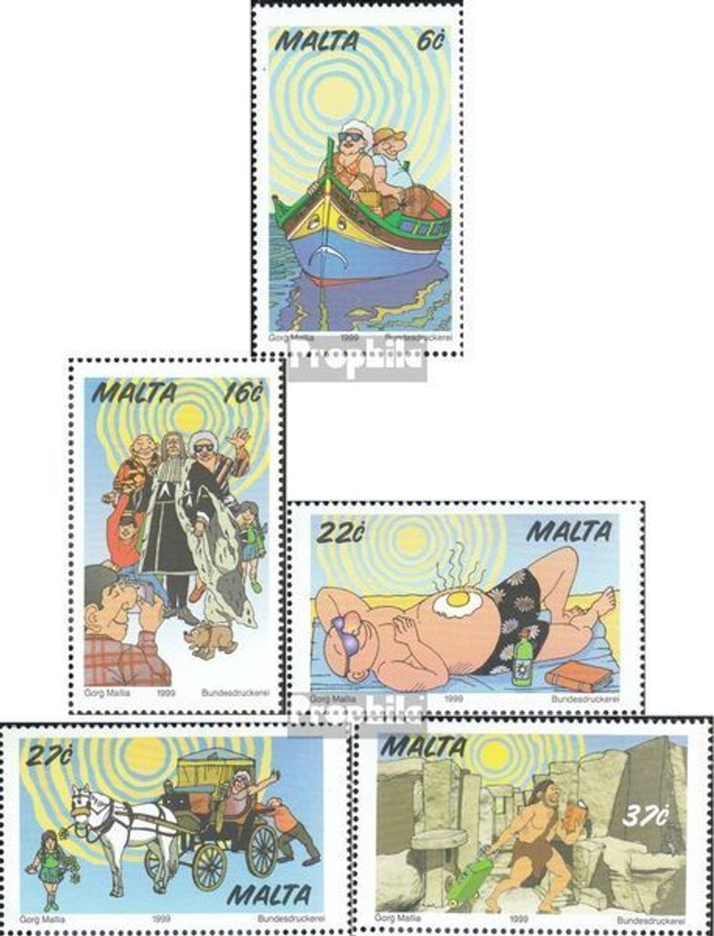 Briefmarken Malta 1999 Mi 1072-1076 (kompl.Ausg.) postfrisch Tourismus