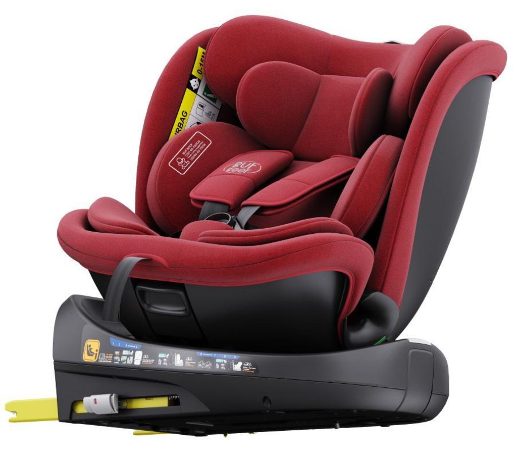 B.Joy Red Kindersitz mit 360 Grad drehbarem Isofix-System-BUF BOOF 0, 36 kg 155 Grad Schlafposition