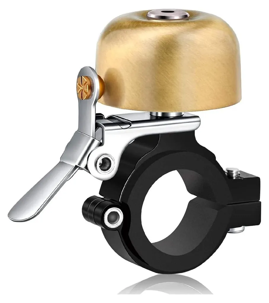 Avertisseur sonore vélo vintage en métal robuste, accessoire de guidon universel