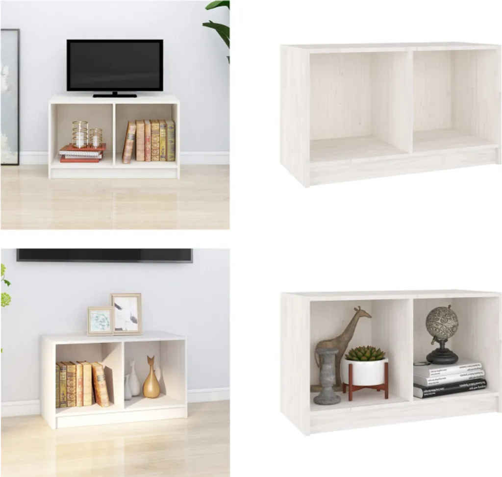 Mobile Porta TV vidaXL in Pino Bianco 70x33x42 cm | Solido e Pratico