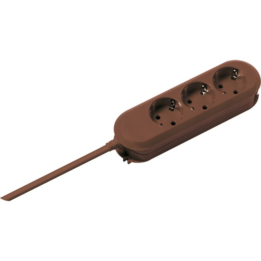 BACHMANN SMART 3xCEE7/3 braun, 3x Schutzkontakt