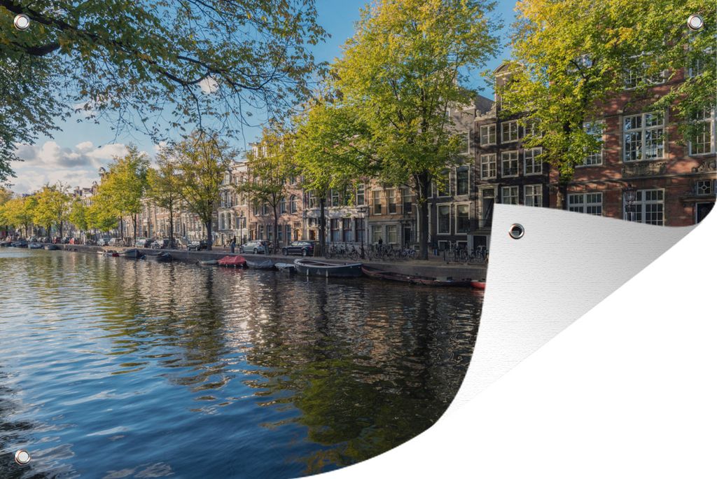 MuchoWow 60x40 cm Outdoor-Poster Gartendeko Sichtschutz Garten Poster für den Garten Die Prinsengracht im Zentrum von Amsterdam