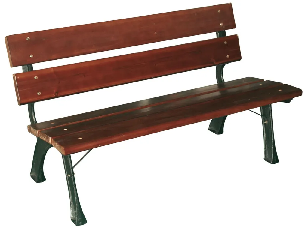 Petit banc extérieur fonte/bois Hyde Park Junior 122 cm - Style rustique
