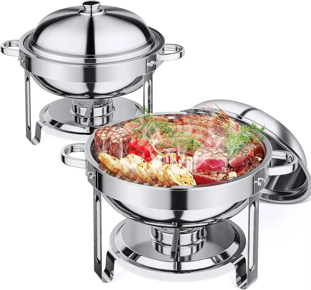 Occasione Set 2 Scaldavivande Buffet Oro Titanio Acciaio 316
