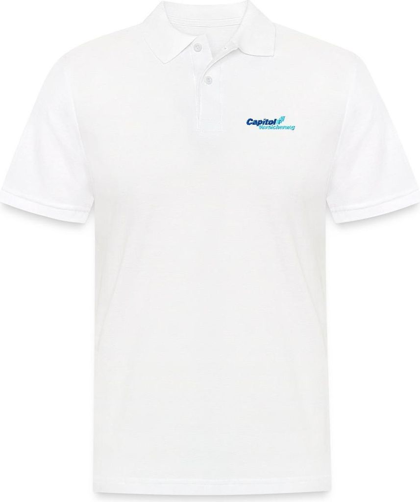 Spreadshirt Stromberg Gesticktes Logo Der Capitol Versicherung Herren Poloshirt, 4XL, Weiß
