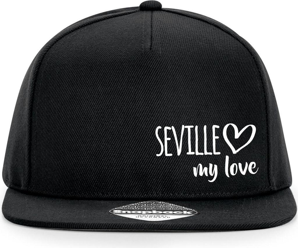 Huuraa Cappy Mütze Seville my love Black Polyester Snapback Kappe Geschenkidee