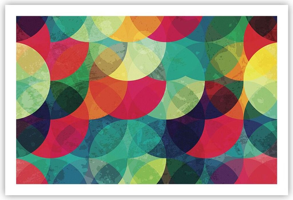 Poster - Poster ohne Rahmen - Farben Räder Abstraktion - 91,5x61 cm - Wand Bild - Wanddeko - Wandbilder - Kunstposter - Wandposter - Bilder - Kuns...