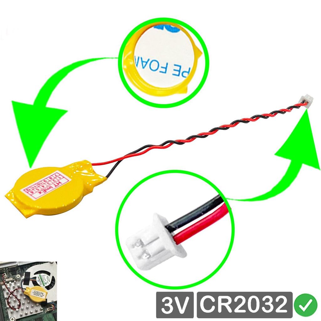 CR2032 Ersatz-CMOS-Batterie mit Steckerkabel kompatibel für Machines Tower Rev2