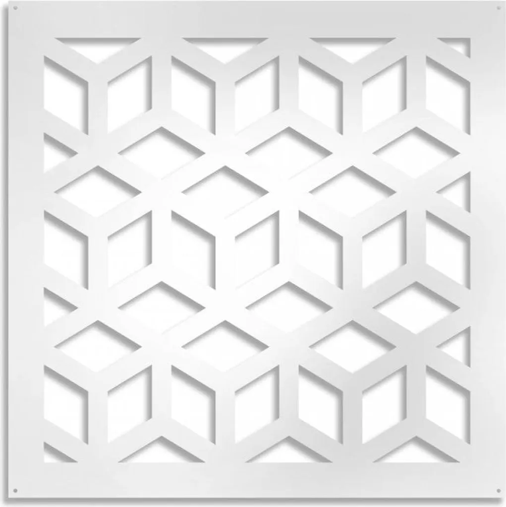Pannello PVC Traforato CUBO 98x98 cm Bianco - Frangisole Moderno