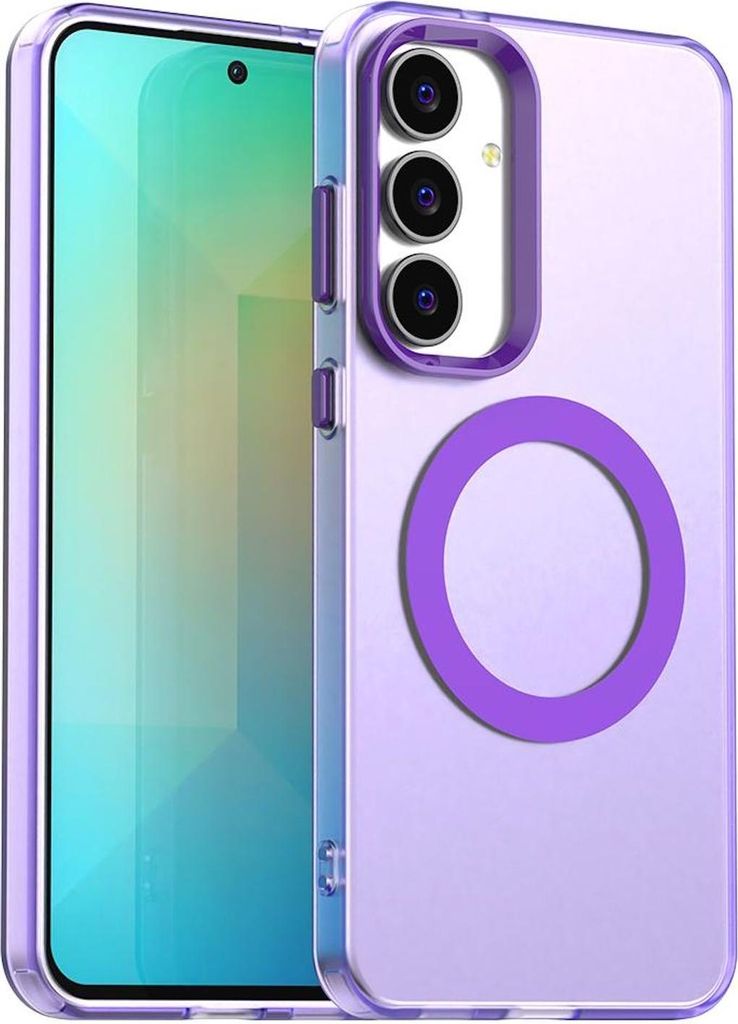 Für Samsung Galaxy S25 FE 5G Candy Design Magsafe PC Hybrid TPU Schutz Hülle Cover Lila