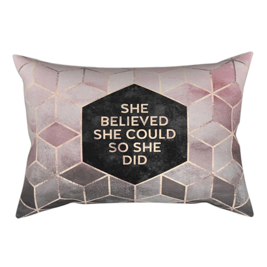 Kissenbezug Geometrisch bedrucktes Polyester -Rechteckkissen Kissenbezug für Zuhause-12#