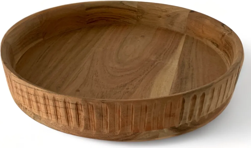 Coupe de présentation en bois d'acacia d:35cm pour fruits et déco