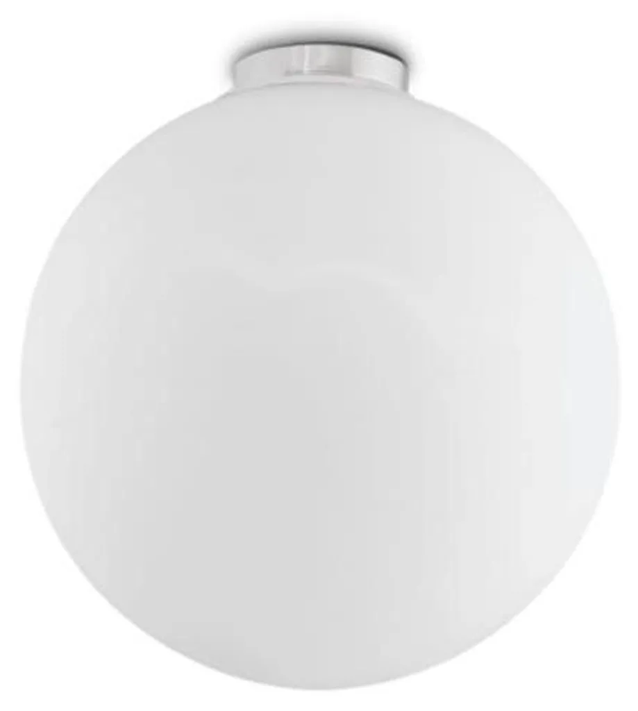 Plafonnier blanc pour chambre et salon Mapa Bianco globe verre Ø30cm