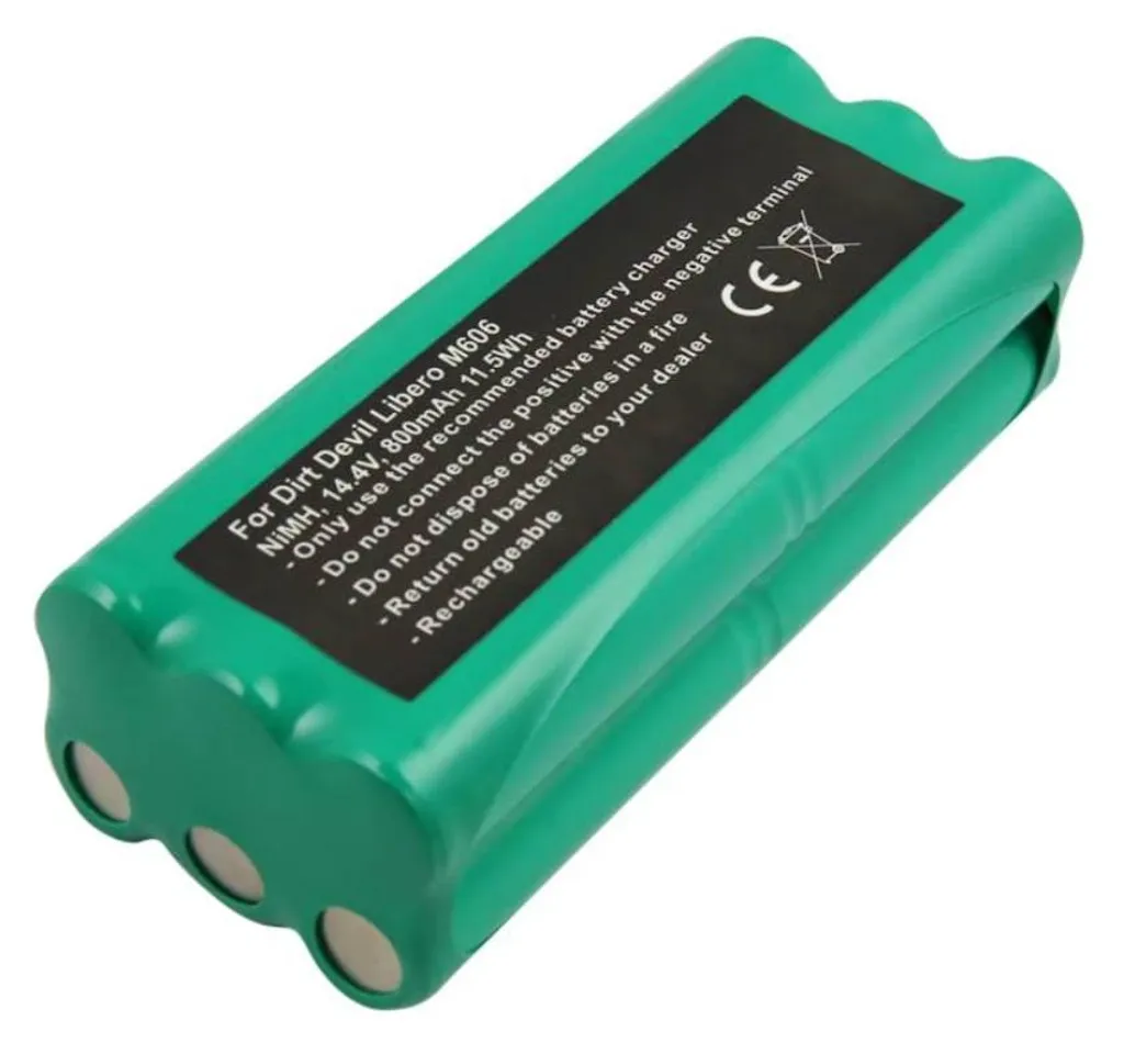 Batterie NiMH 800 mAh pour Dirt Devil Libero M606 - Haute Capacité 14,4V