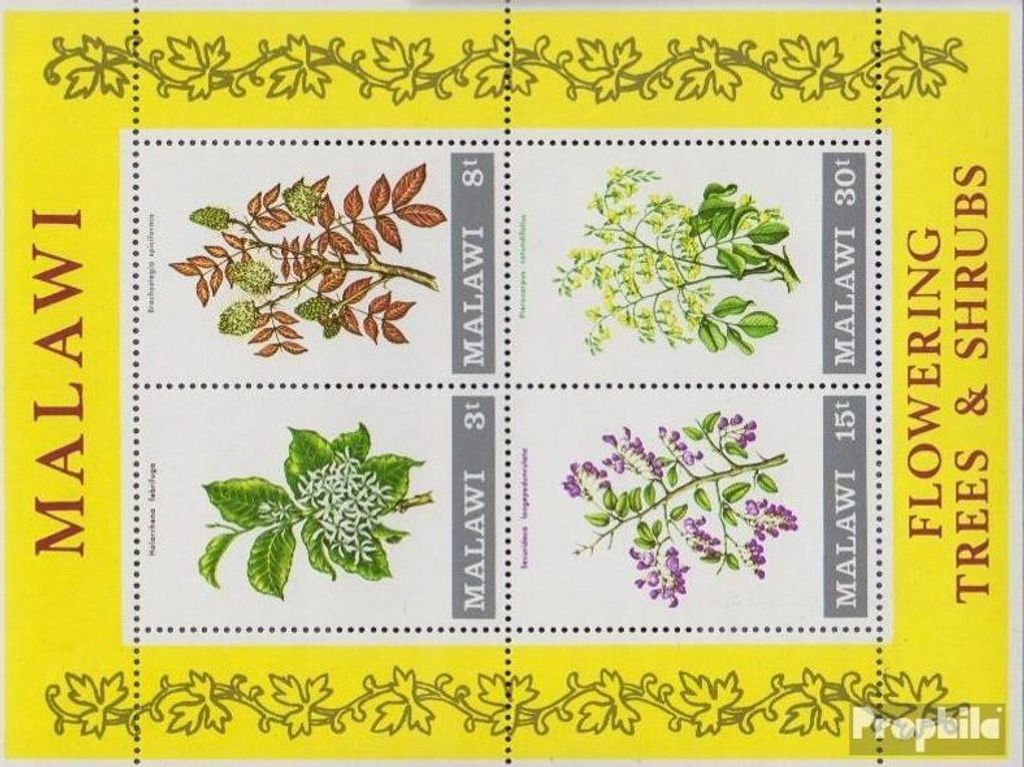 Briefmarken Malawi 1971 Mi Block24 (kompl.Ausg.) postfrisch Bäume und Sträucher