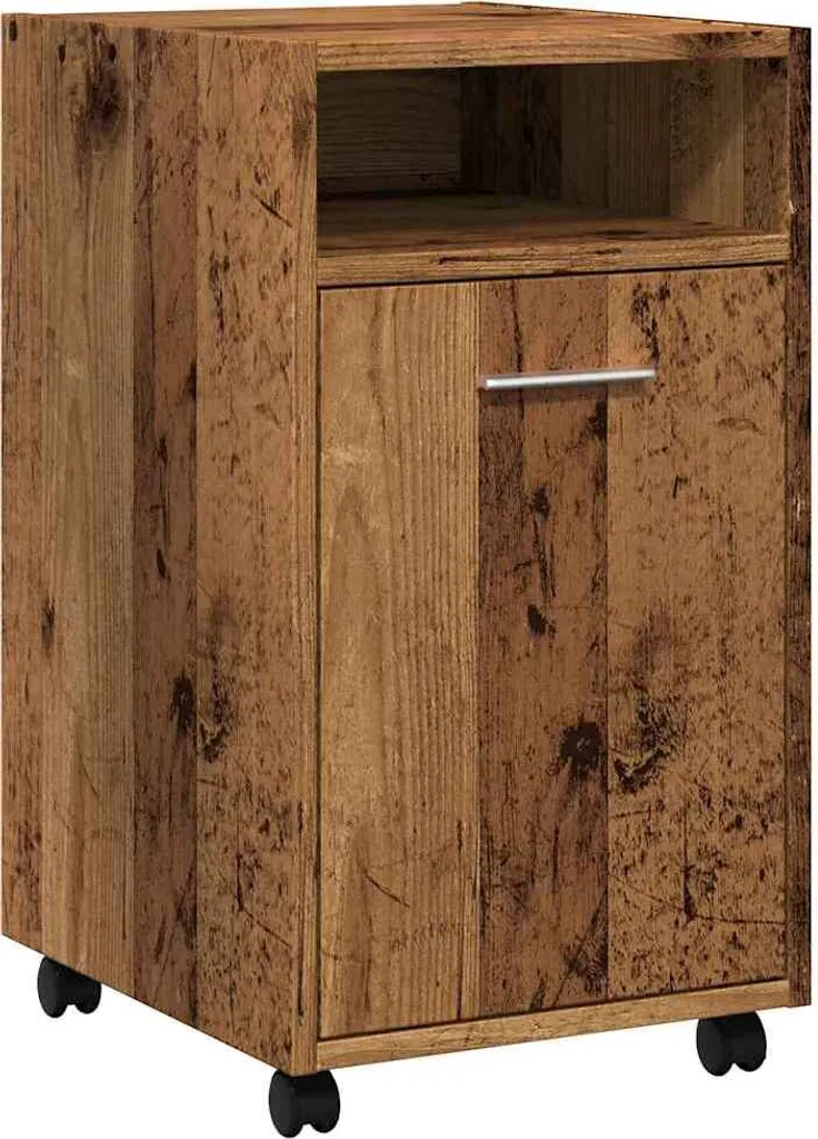 Offerta! Armadio con Ruote in Legno di Recupero 33x38x60 cm