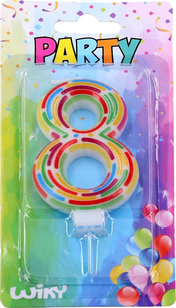 Partykerze Nummer 8 Striche Produktbild 