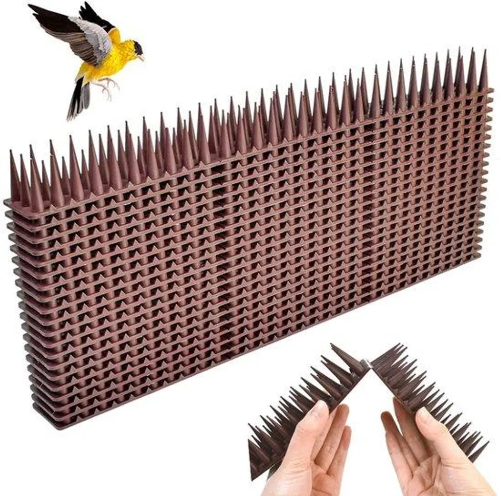 Lot de 20 repoussoirs à chats marron 8,6m - Pics anti-nuisibles plastique