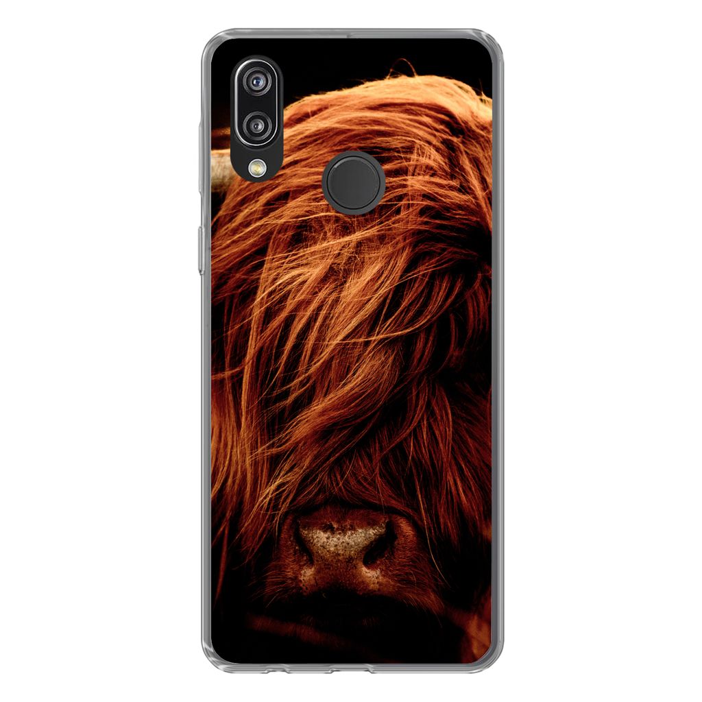 MuchoWow Handyhülle Schutzhülle Hülle für Huawei P20 Lite (2020) Schottischer Highlander - Kuh - Hörner - Porträt - Tiere Silikon Softcase ...