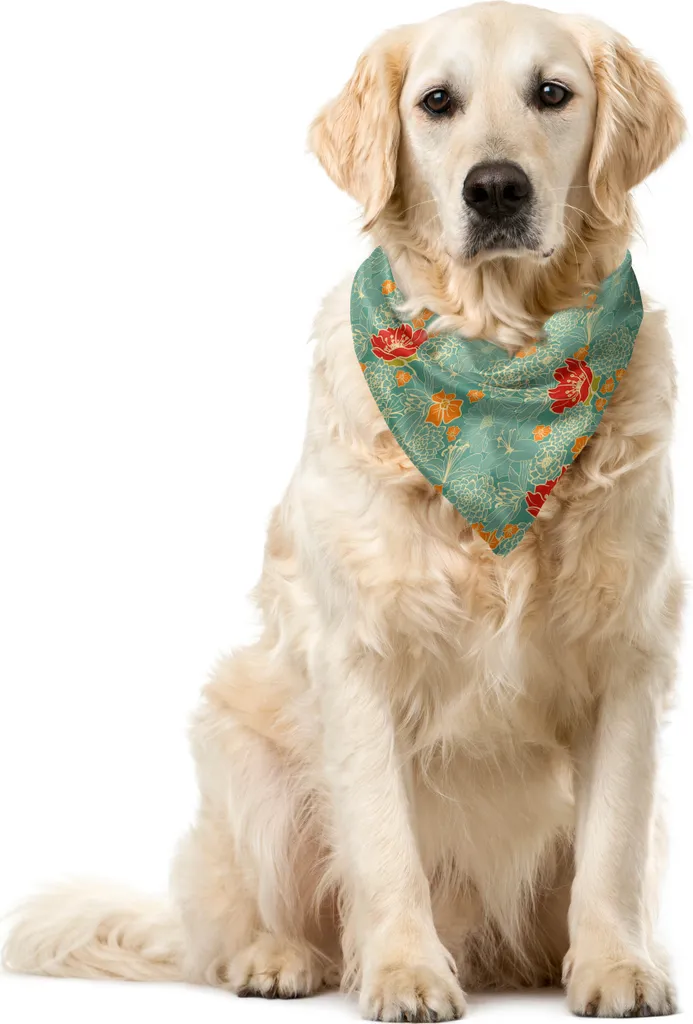 Bandana per Cani ABAKUHAUS Petali 55x55 - Look da Giardino Multicolor