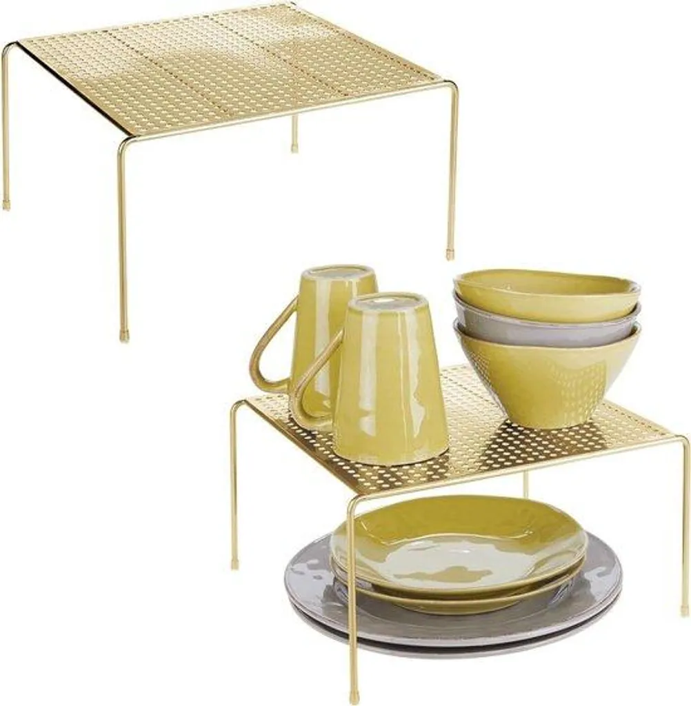 Optimisez vos placards avec l'étagère de cuisine en métal bronze x2