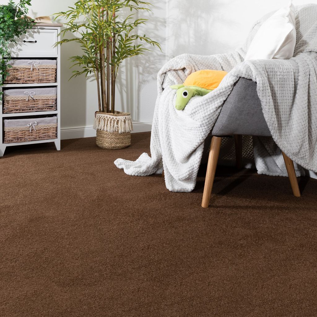 Steffensmeier Teppichboden Ibiza | Auslegware | Kinderzimmer ,Wohnzimmer,Schlafzimmer und Jugendzimmer | Braun, Größe: 200x400 cm