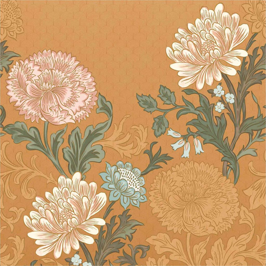 Fototapete 552263 Vliestapete Blumen Floral 200 x 300 cm Rasch Selection Gelb