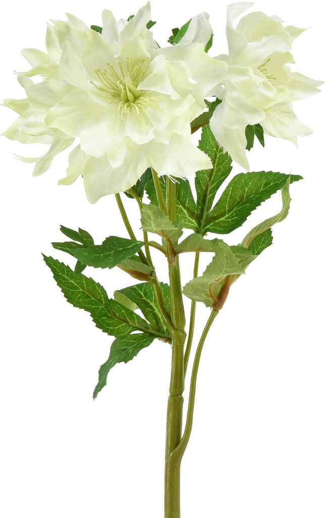 Christrose Künstlich Schneerose Deko Seidenblume 36cm Weiß